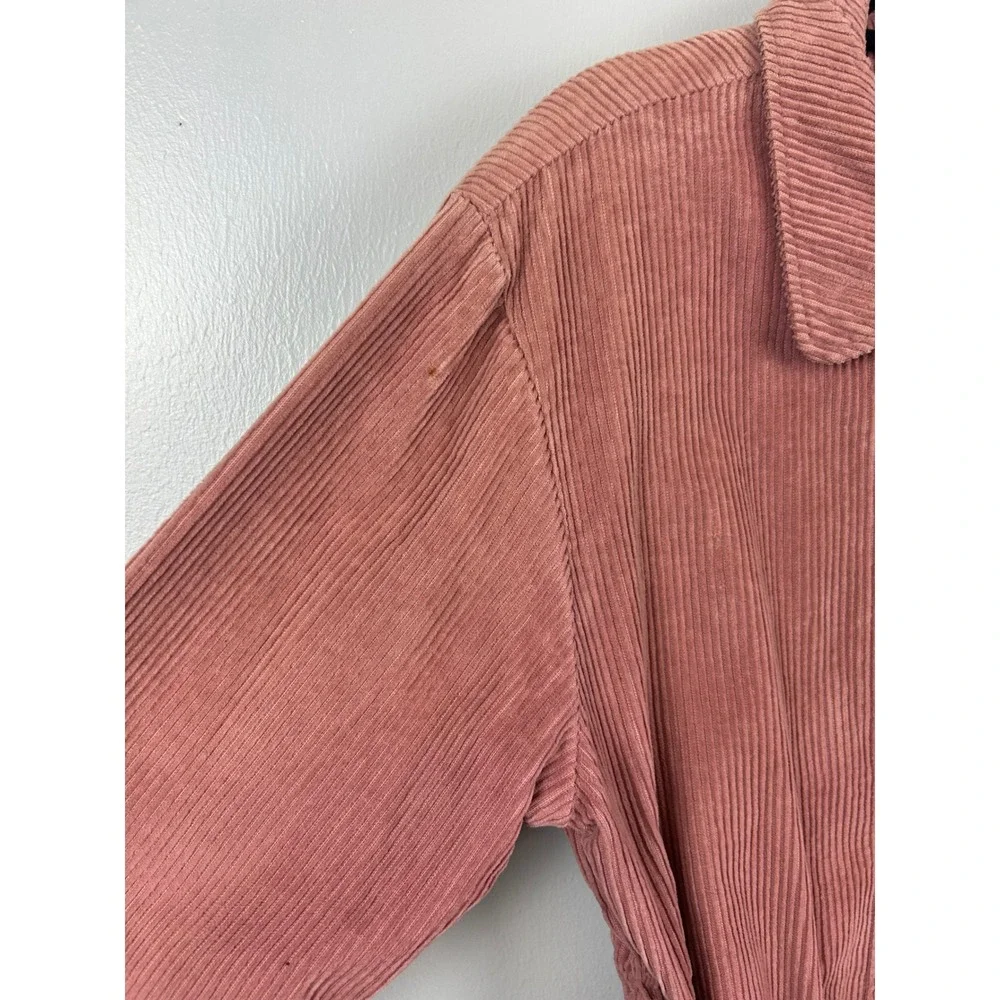 Vintage Styles To Go Pink Corduroy Belted Jacket Coat Small Button Up‎ Coquette
